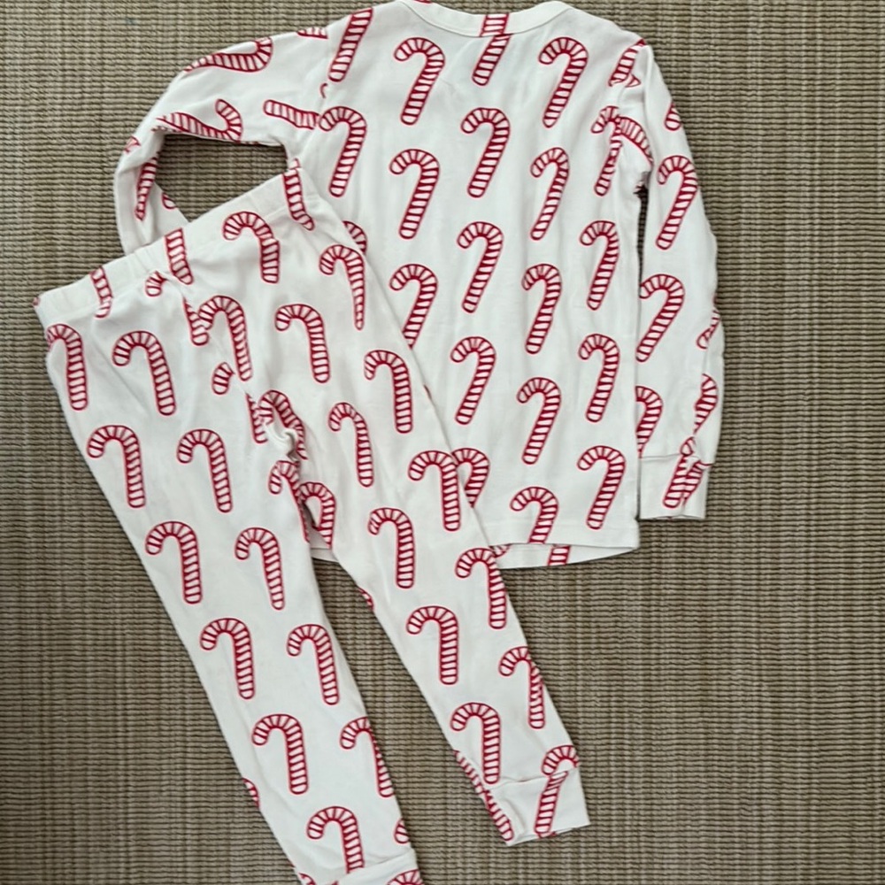 White and Red Candy Cane Pajama Set - Picture 3 of 3